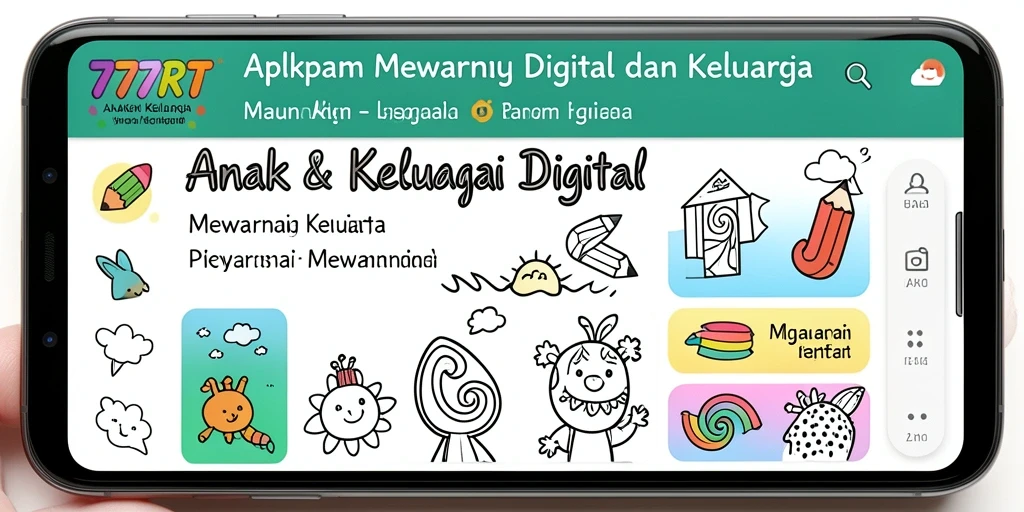 Tampilan antarmuka <strong>777RT</strong> yang menarik dan ramah anak untuk mewarnai.